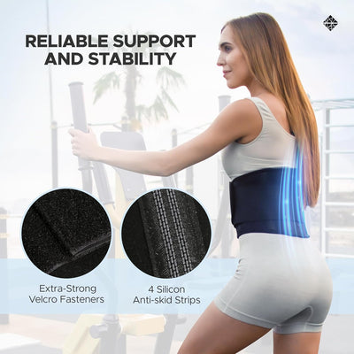 Lower Back Brace | Flexible Lumbar Support | BLACK