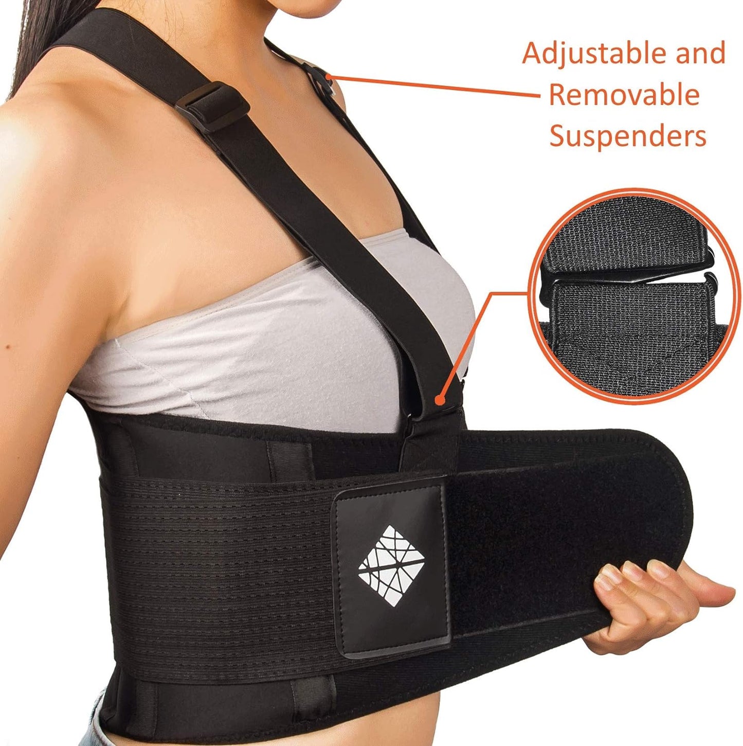 Lower Back Brace with Suspenders for Lumbar Support