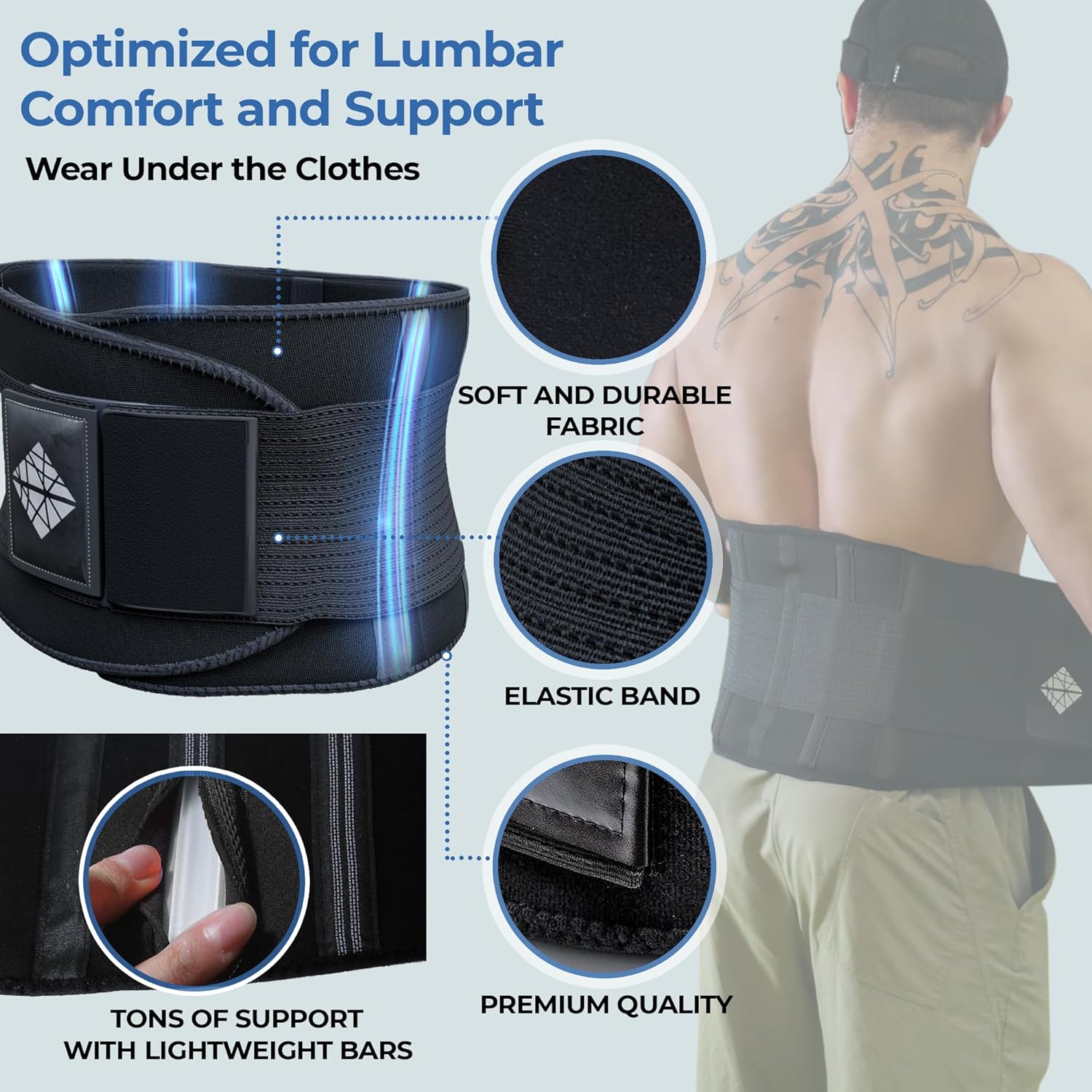 Lower Back Brace, Flexible Lumbar Support